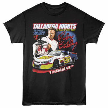 Talladega Nights Wanna Go Fast Black Adult T-Shirt