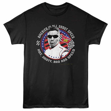 Talladega Nights America Is About Speed Black Adult T-Shirt