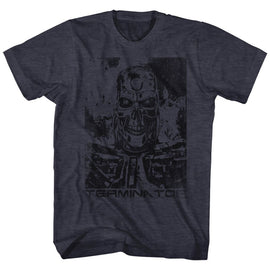 TERMINATOR BLACK AND BLUE S T-Shirt in NAVY Heather