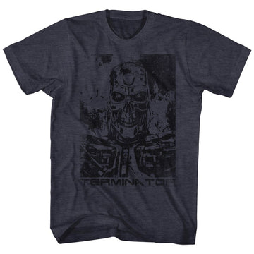 TERMINATOR BLACK AND BLUE S T-Shirt in NAVY Heather