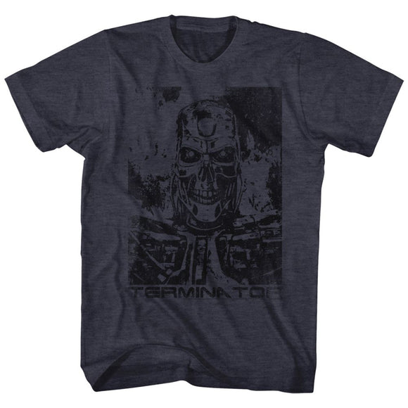 TERMINATOR BLACK AND BLUE S T-Shirt in NAVY Heather