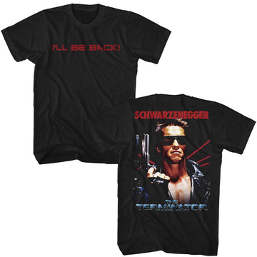 TERMINATOR ILL BE BACK FRONT AND BACK ***F&B*** S T-Shirt in Black
