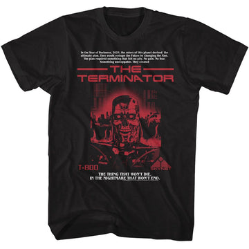 TERMINATOR RED T 800 S T-Shirt in Black