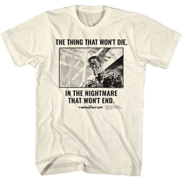 TERMINATOR WONT DIE S T-Shirt in Natural