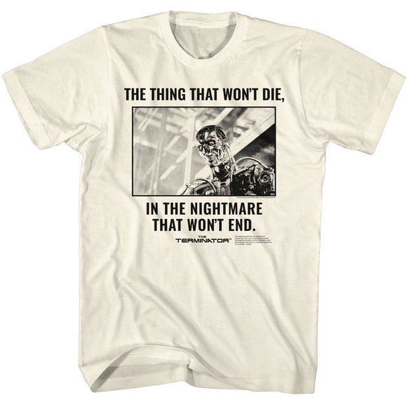 TERMINATOR WONT DIE S T-Shirt in Natural