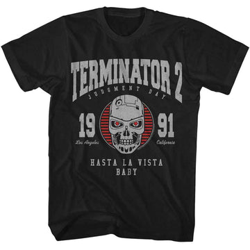 TERMINATOR 2 TERMINATOR T2 COLLEGIATE S T-Shirt in Black