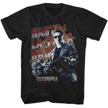 TERMINATOR 2 HASTA LA VISTA MOTORCYCLE S T-Shirt in Black