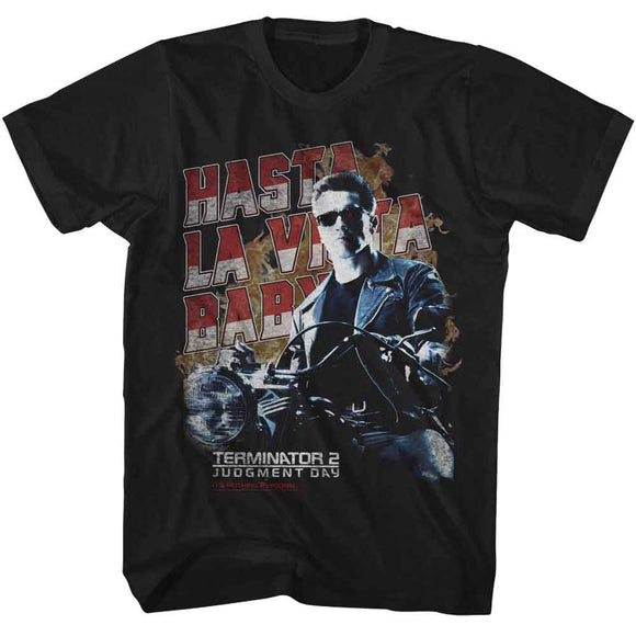 TERMINATOR 2 HASTA LA VISTA MOTORCYCLE S T-Shirt in Black