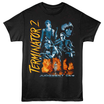 TERMINATOR 2 FIERY COLLAGE S T-Shirt in Black
