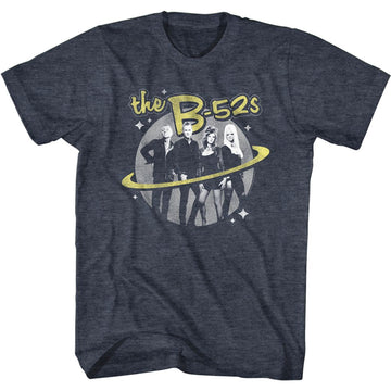 THE B52S LOGO AND PLANET S T-Shirt in NAVY Heather