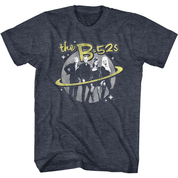 THE B52S LOGO AND PLANET S T-Shirt in NAVY Heather
