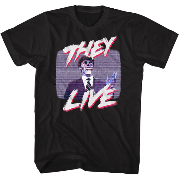 THEY LIVE POLITICIANS SPEECH S T-Shirt in Black