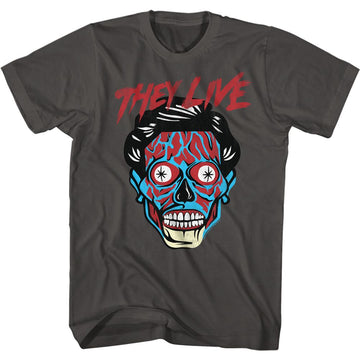 THEY LIVE ALIEN HEAD S T-Shirt in Smoke