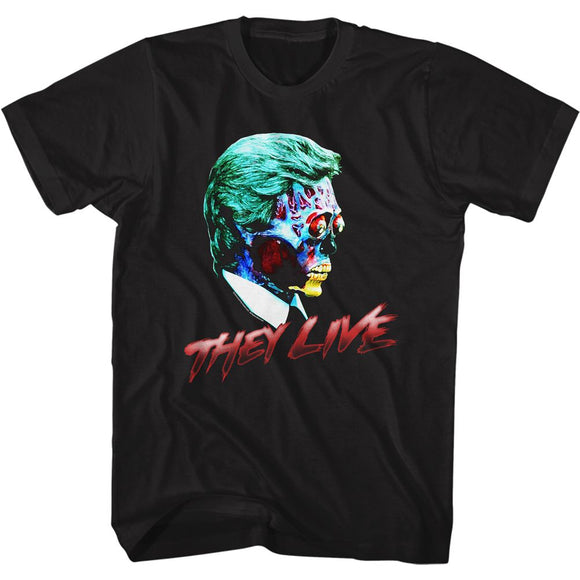 THEY LIVE ALIEN HEADSHOT S T-Shirt in Black