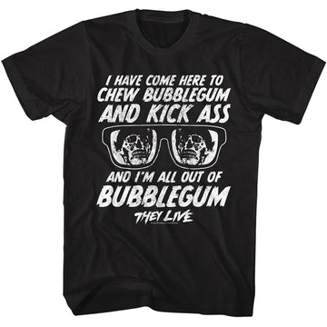 THEY LIVE CHEW GUM QUOTE S T-Shirt in Black