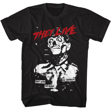 THEY LIVE NO THOUGHT S T-Shirt in Black