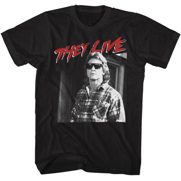 THEY LIVE NADA IN GLASSES S T-Shirt in Black