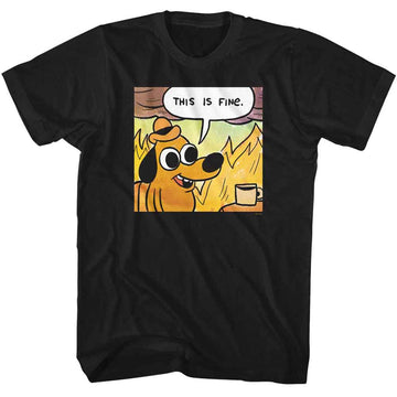 THIS IS FINE 1ST PANEL S T-Shirt in Black