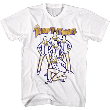 TEMPTATIONS LINE ART S T-Shirt in White