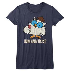 TOOTSIE ROLL MANY LICKS LADIES S T-Shirt in NAVY