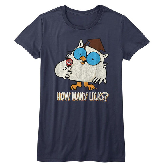 TOOTSIE ROLL MANY LICKS LADIES S T-Shirt in NAVY
