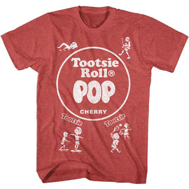 TOOTSIE ROLL POPWRAP S T-Shirt in RED Heather