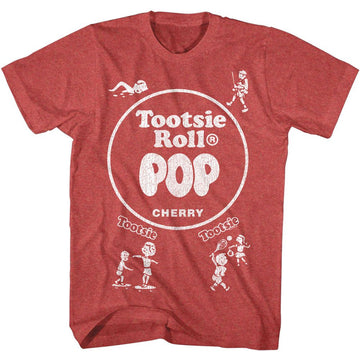 TOOTSIE ROLL POPWRAP S T-Shirt in RED Heather