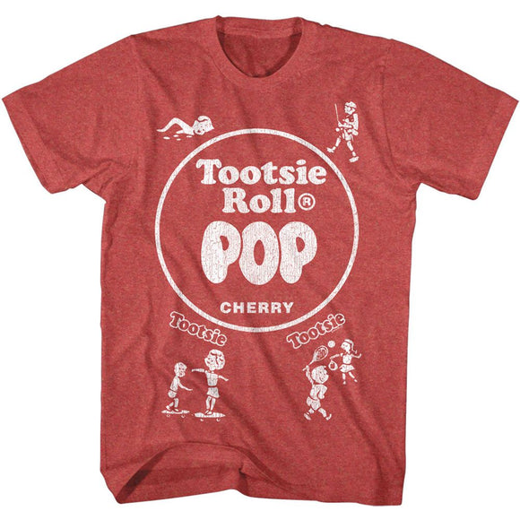 TOOTSIE ROLL POPWRAP S T-Shirt in RED Heather