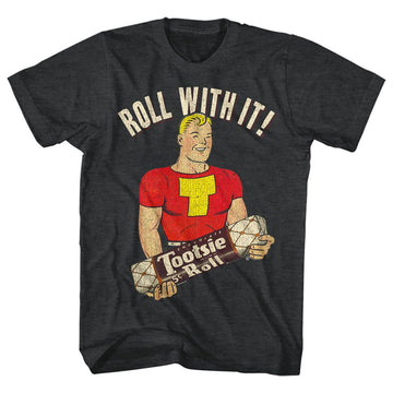 TOOTSIE ROLL LETMEROLLIT S T-Shirt in Black Heather