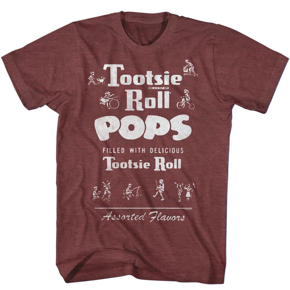 TOOTSIE ROLL VINTAGETOOTSIE S T-Shirt in Vintage Maroon Heather