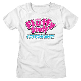 TOOTSIE ROLL FLUFFLY STUFF LOGO LADIES S T-Shirt in White