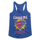 TOOTSIE ROLL CHARMS POPS LADIES SLIMFIT RACERBACK S T-Shirt in Royal