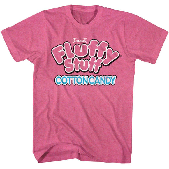 TOOTSIE ROLL FLUFFY STUFF LOGO S T-Shirt in Retro PINK Heather