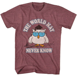 TOOTSIE ROLL THE WORLD MAY NEVER KNOW S T-Shirt in Vintage Maroon Heather