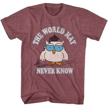 TOOTSIE ROLL THE WORLD MAY NEVER KNOW S T-Shirt in Vintage Maroon Heather