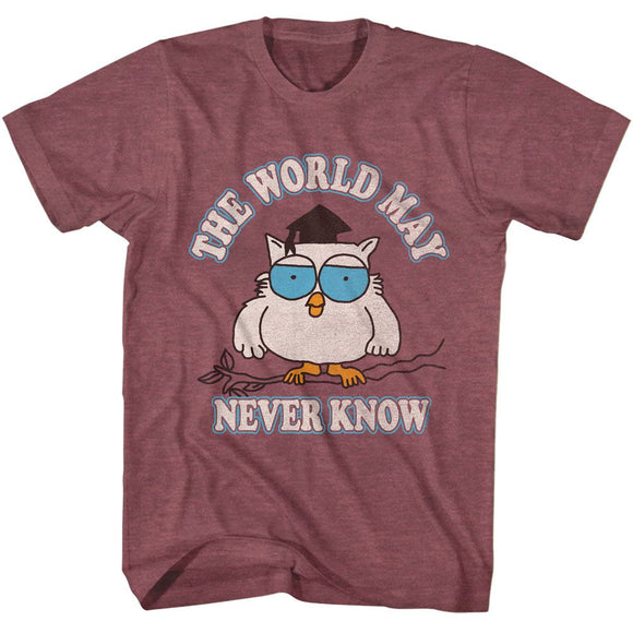 TOOTSIE ROLL THE WORLD MAY NEVER KNOW S T-Shirt in Vintage Maroon Heather