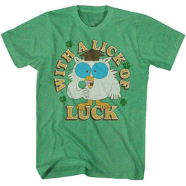 TOOTSIE ROLL A LICK OF LUCK S T-Shirt in Kelly Heather