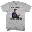 TOP GUN FEEL THE NEED S T-Shirt in GRAY Heather