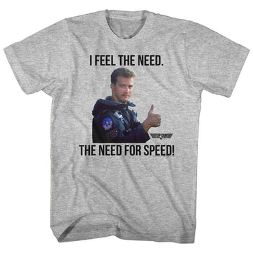 TOP GUN FEEL THE NEED S T-Shirt in GRAY Heather