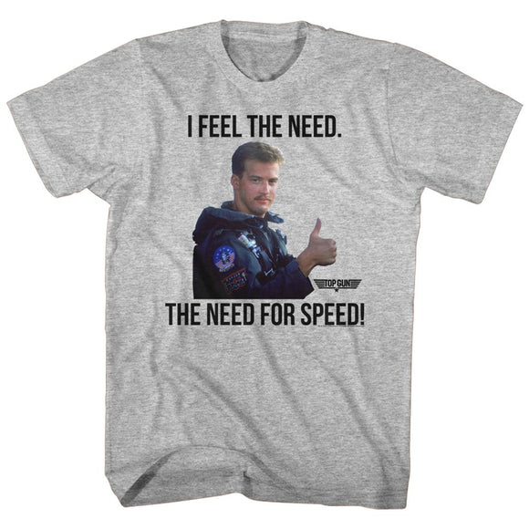 TOP GUN FEEL THE NEED S T-Shirt in GRAY Heather