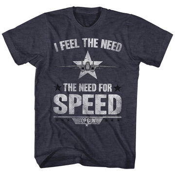 TOP GUN NEED FOR SPEED S T-Shirt in NAVY Heather