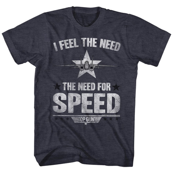TOP GUN NEED FOR SPEED S T-Shirt in NAVY Heather