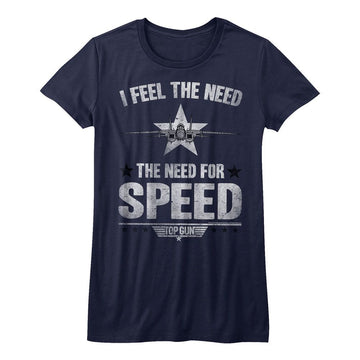 TOP GUN NEED FOR SPEED LADIES S T-Shirt in NAVY