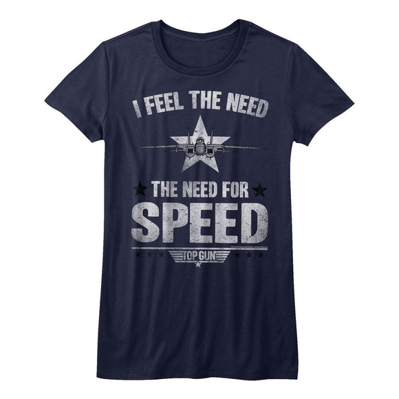 TOP GUN NEED FOR SPEED LADIES S T-Shirt in NAVY