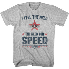TOP GUN NEEDING SPEED S T-Shirt in GRAY Heather