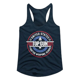 TOP GUN WEAPONS SCHOOL LADIES RACERBACK S T-Shirt in Midnight NAVY