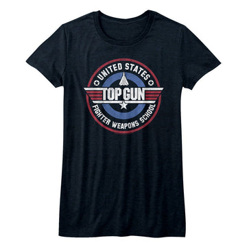 TOP GUN WEAPONS SCHOOL LADIES S T-Shirt in NAVY Heather
