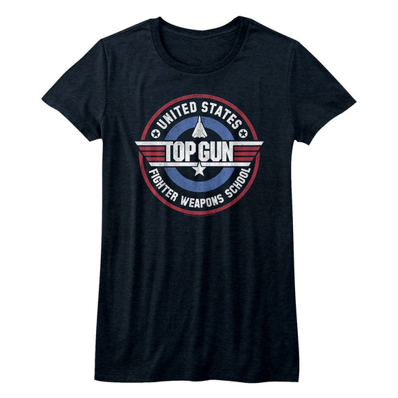 TOP GUN WEAPONS SCHOOL LADIES S T-Shirt in NAVY Heather