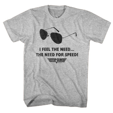 TOP GUN SPEED NEED S T-Shirt in GRAY Heather