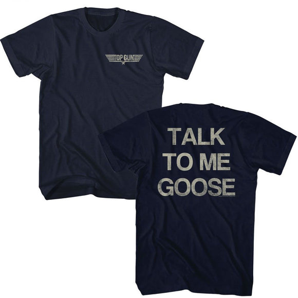TOP GUN TALK TO ME FRONT AND BACK S ***F&B*** T-Shirt in NAVY
